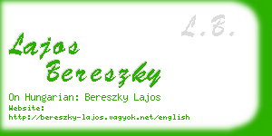 lajos bereszky business card